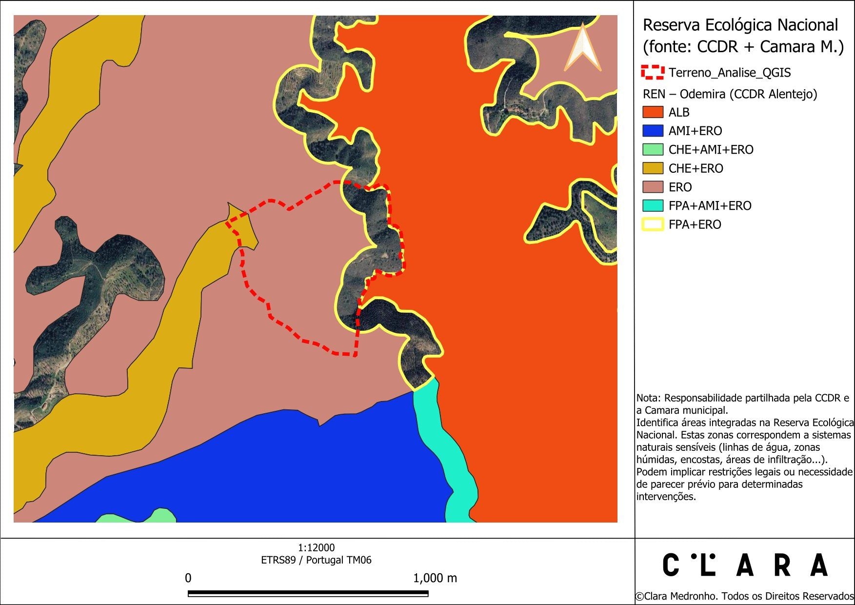 Mapa da Reserva Ecológica Nacional